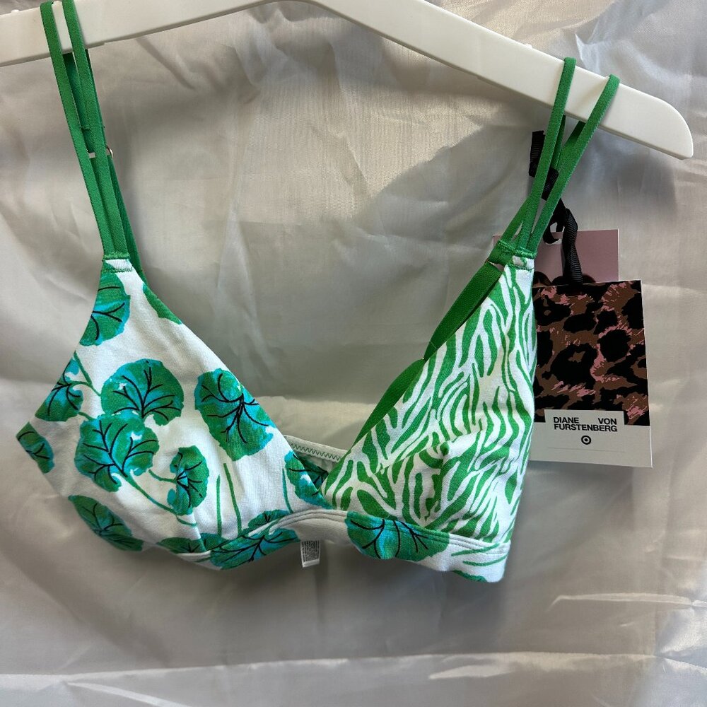 Diane Von Furstenberg Geranium Leaf and Sea Twig Bralette New with Tags